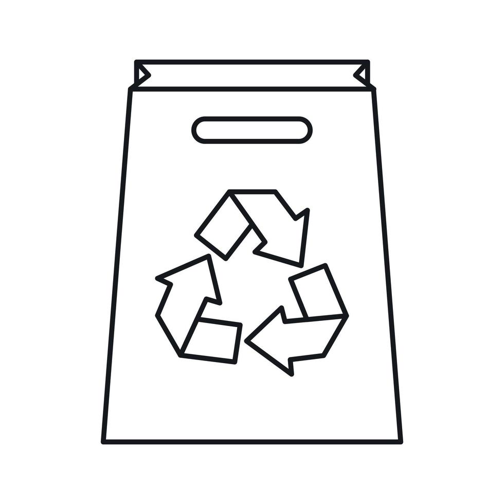 papier boodschappen doen zak met recycling symbool icoon vector