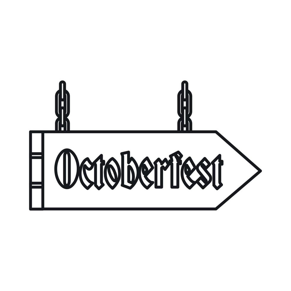 teken met de woord oktoberfeest icoon, schets stijl vector