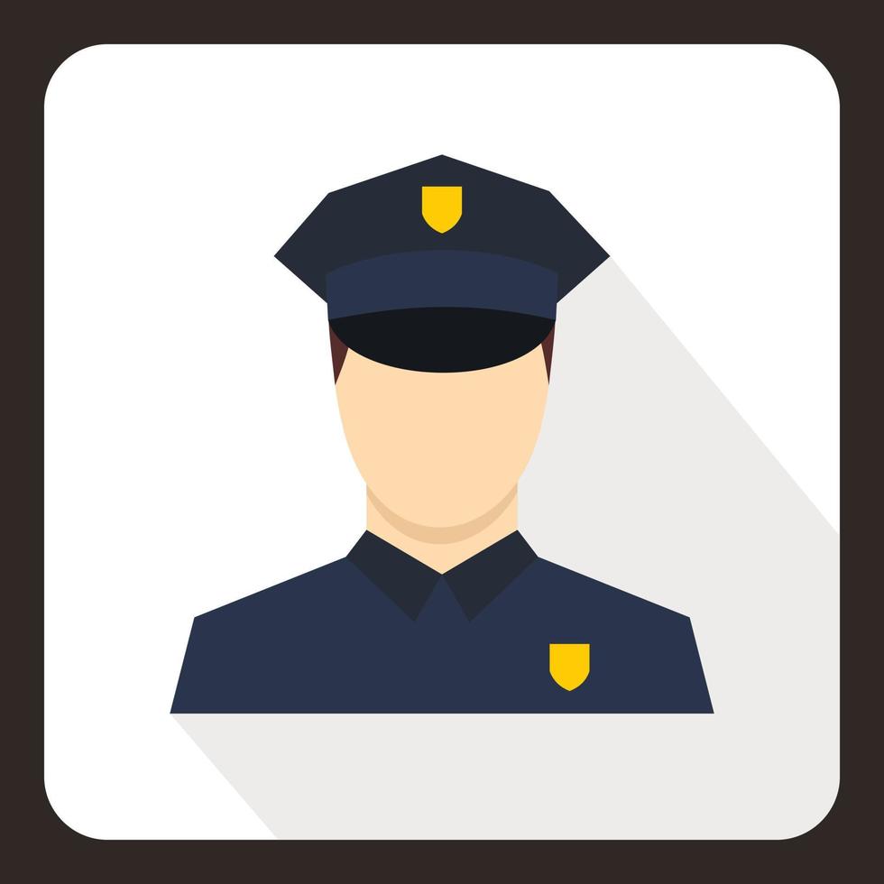 politieagent icoon, vlak stijl vector
