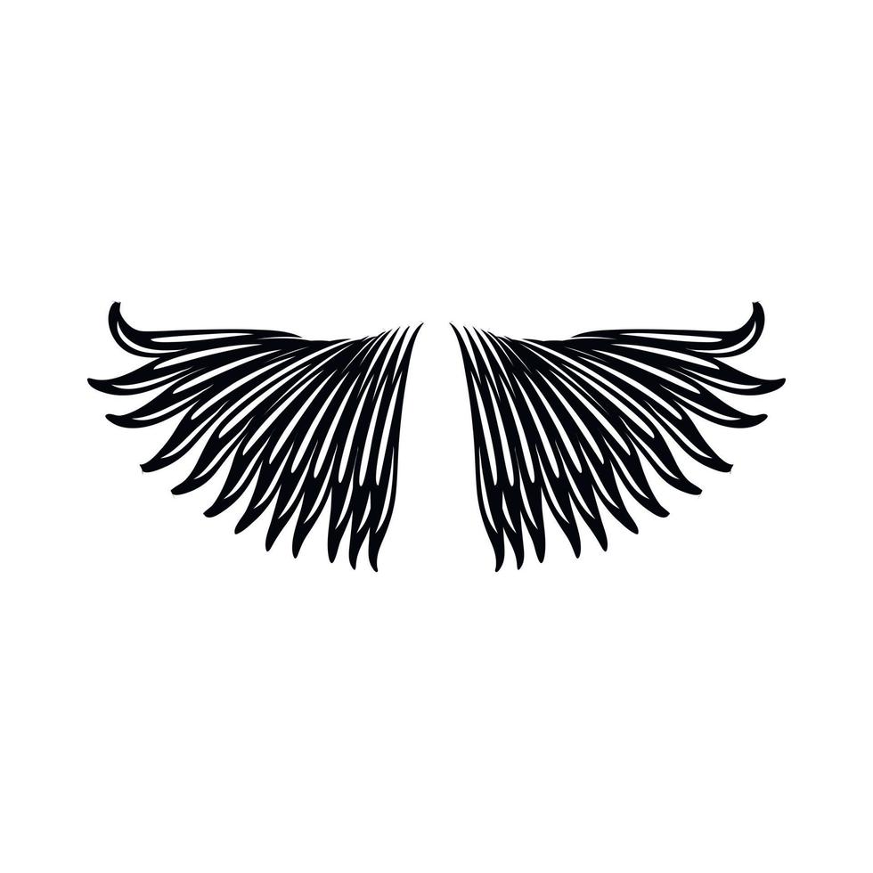 Vleugels icoon in gemakkelijk stijl vector