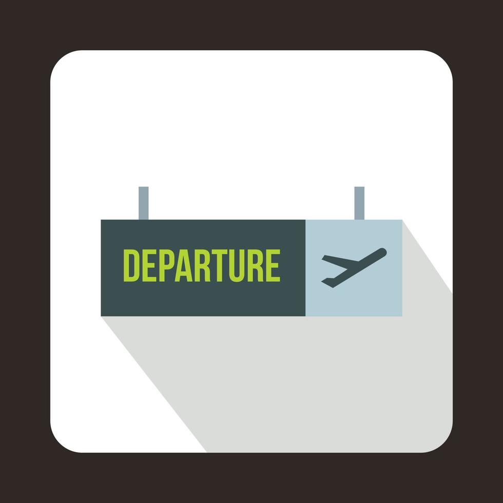 luchthaven vertrek teken icoon, vlak stijl vector