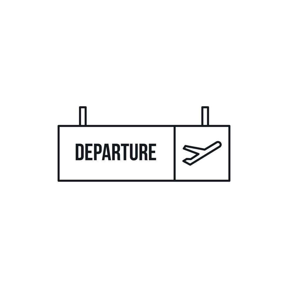 vertrek teken Bij luchthaven icoon, schets stijl vector
