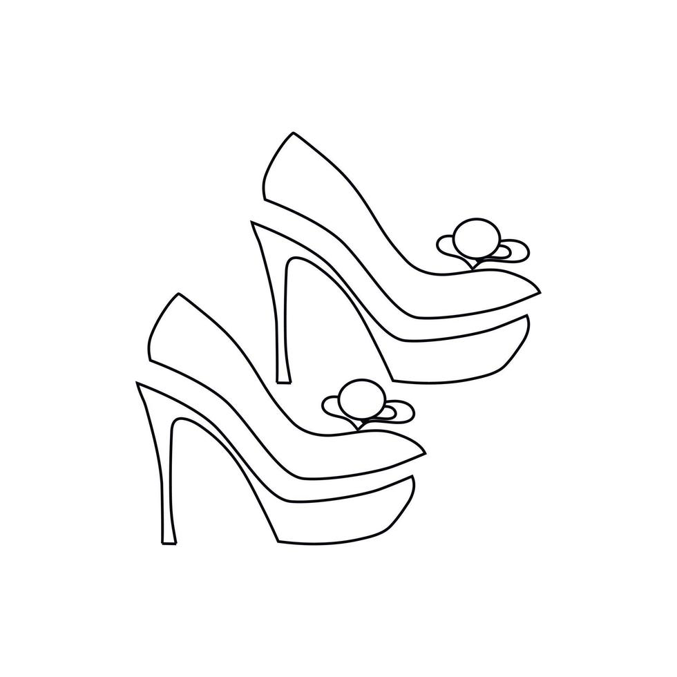 elegant Dames hoog hiel- schoen icoon, schets stijl vector