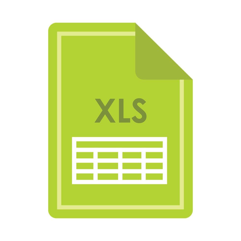 het dossier xls icoon, vlak stijl vector