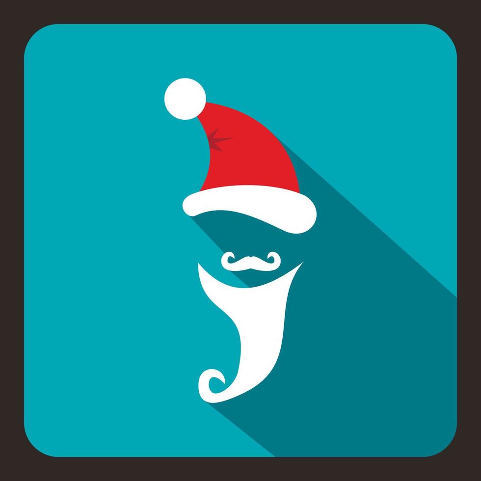 rood hoed en baard met snor van de kerstman claus vector