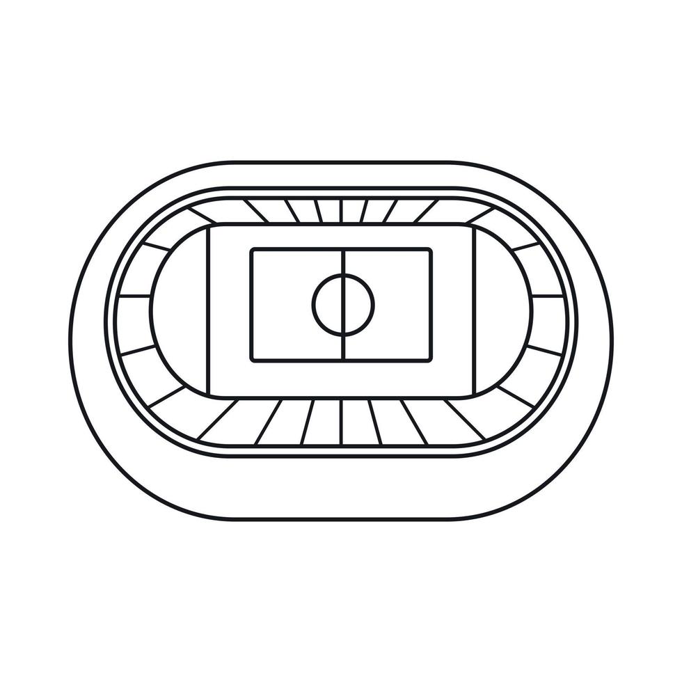 stadion top visie icoon, schets stijl vector