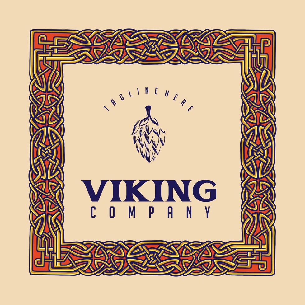 viking kader wijnoogst Scandinavisch ornament illustratie vector
