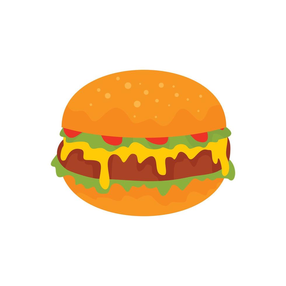 cheeseburger icoon, vlak stijl vector