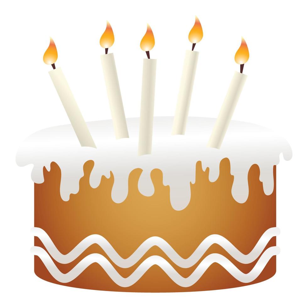 partij verjaardag taart icoon, tekenfilm stijl vector