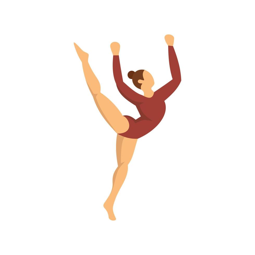 jong gymnastiek- meisje icoon, vlak stijl vector