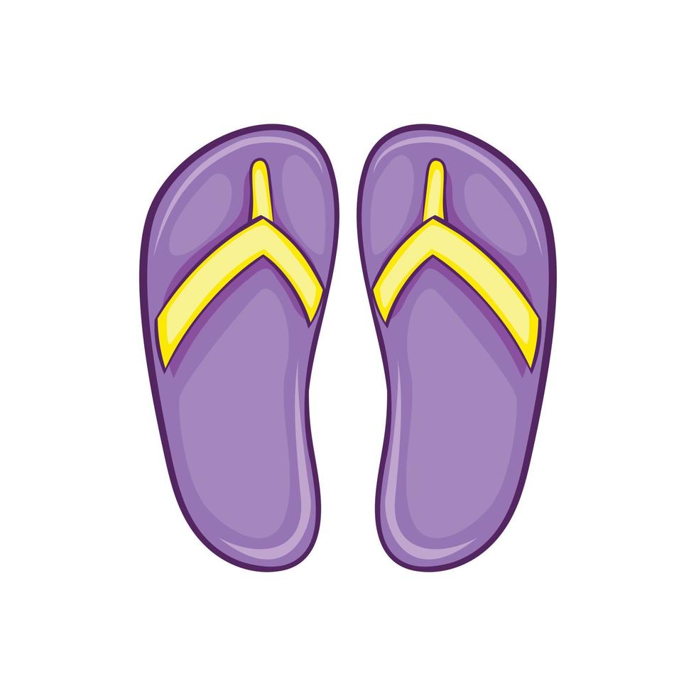 omdraaien flop sandalen icoon, tekenfilm stijl vector