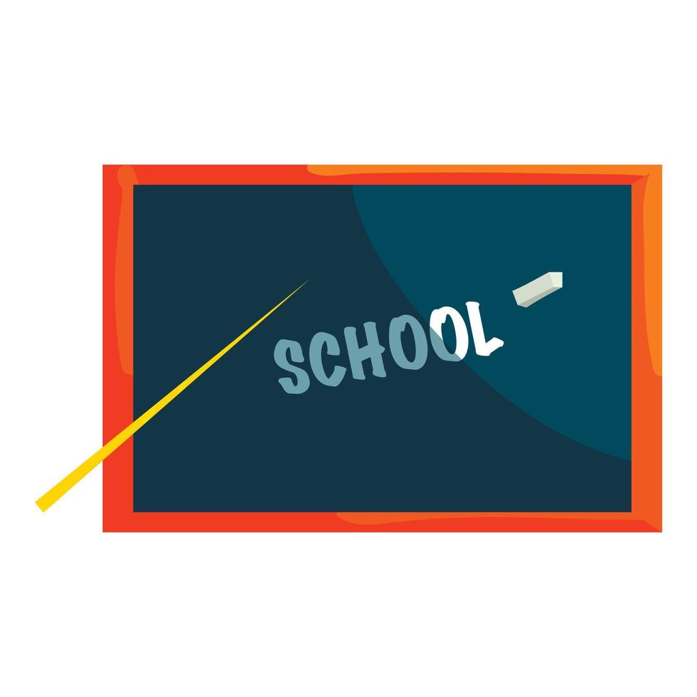 school- schoolbord icoon, tekenfilm stijl vector
