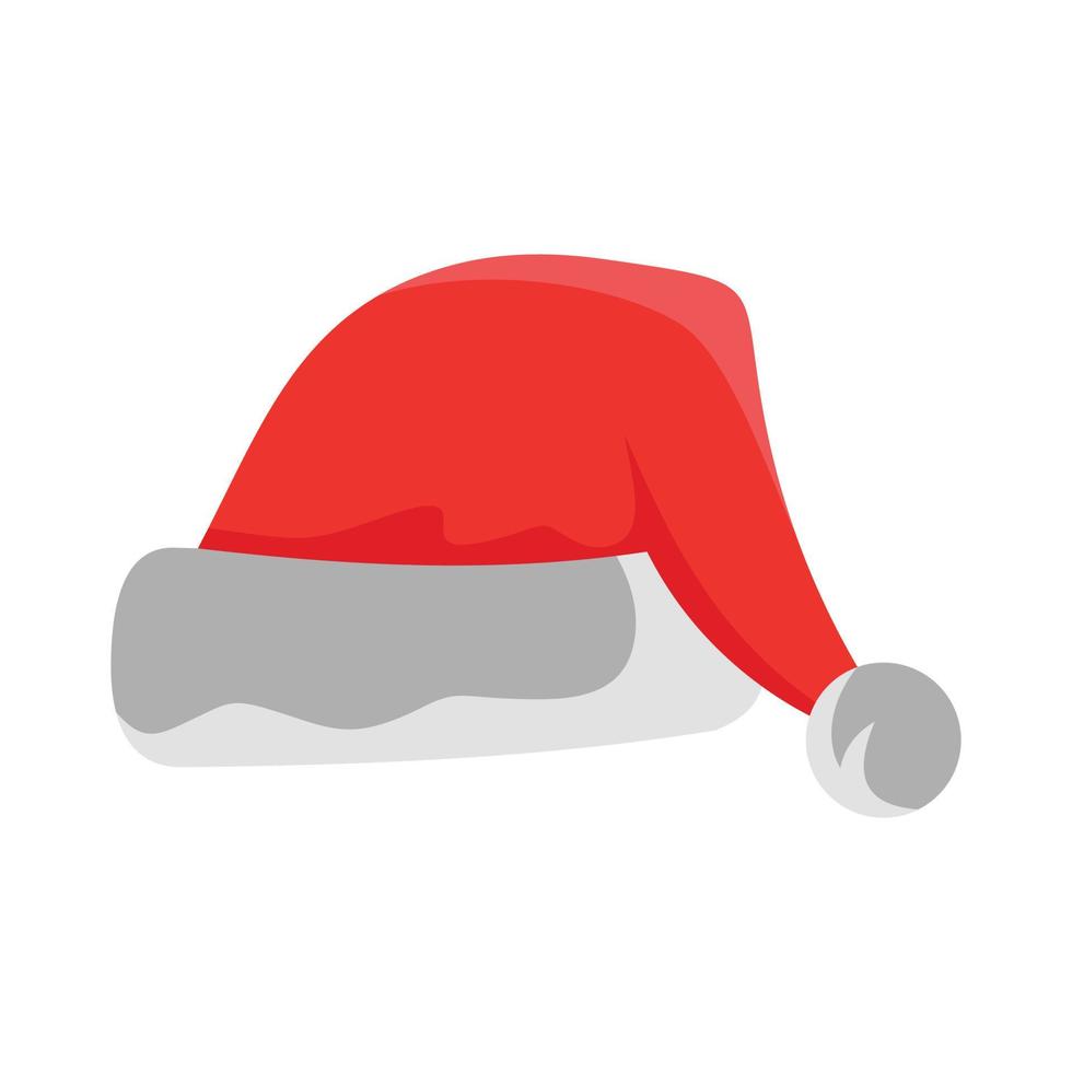de kerstman hoed icoon, vlak stijl vector