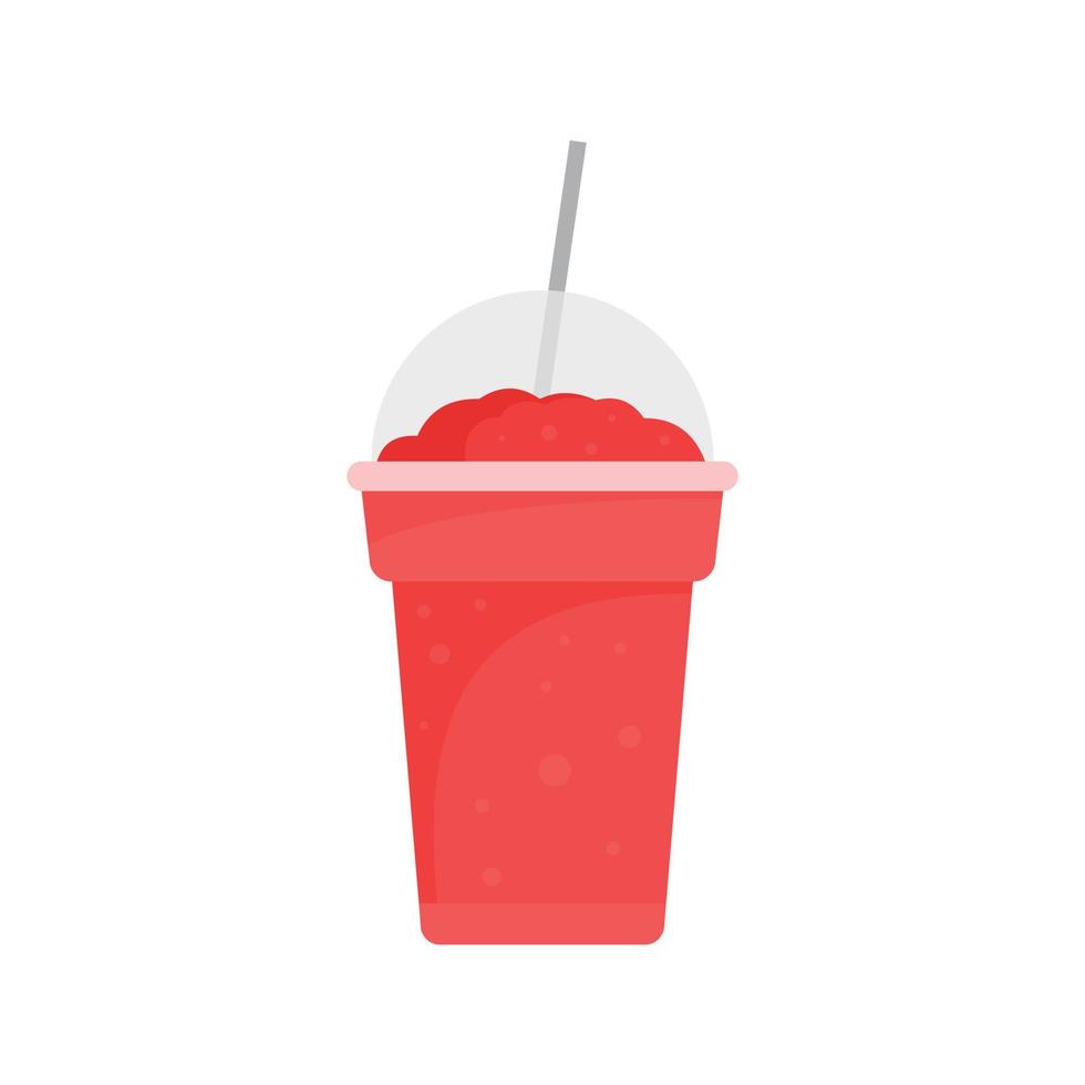 aardbei smoothie icoon, vlak stijl vector