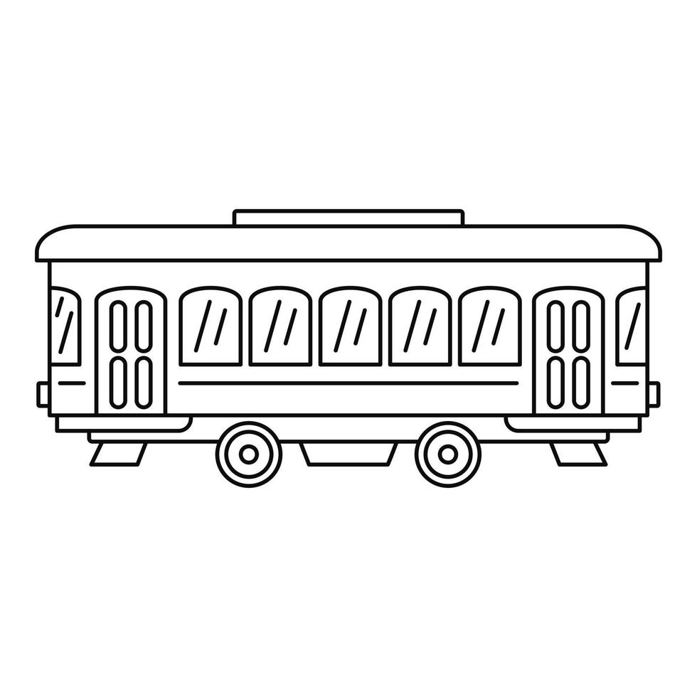 stad oud tram icoon, schets stijl vector