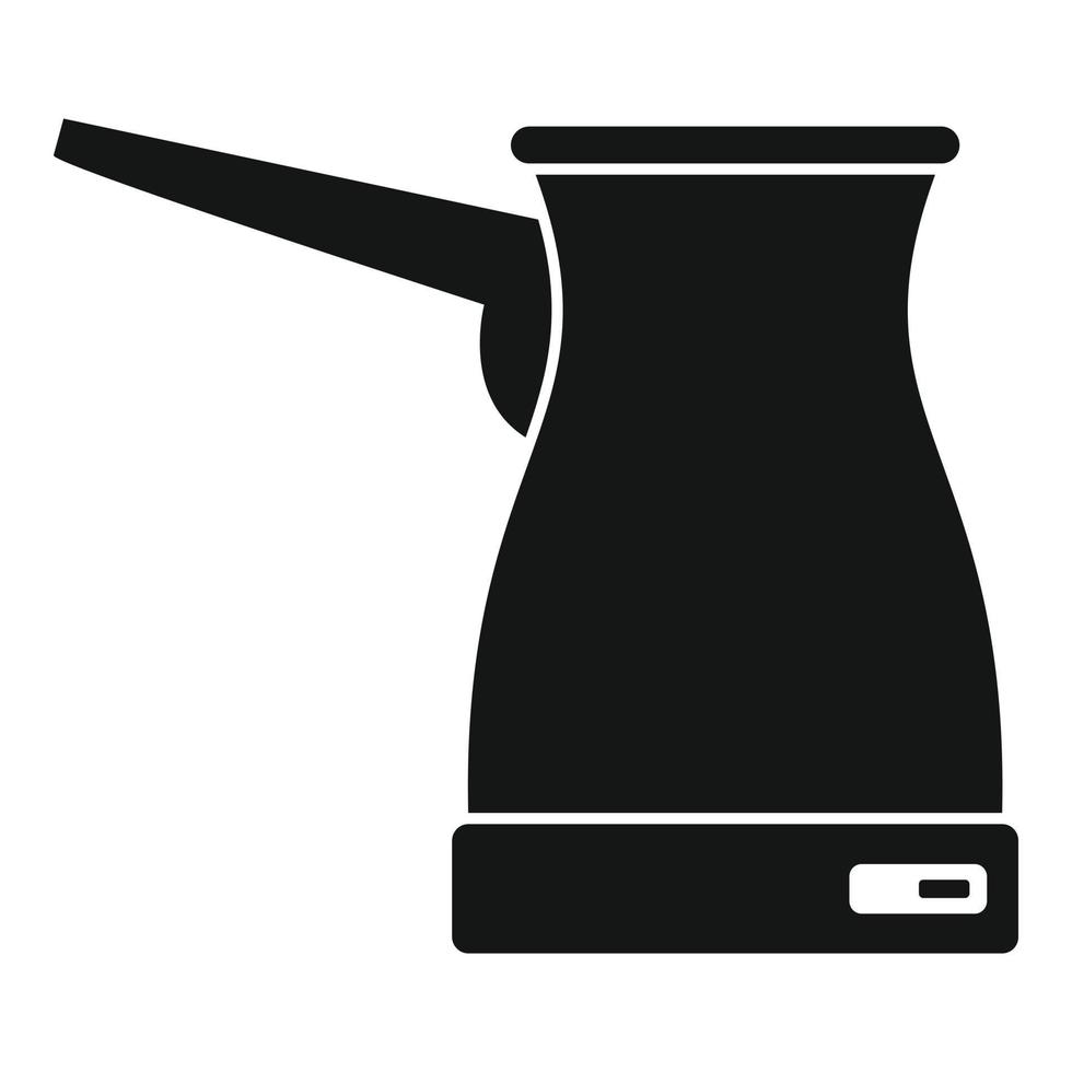 metaal koffie pot icoon, gemakkelijk stijl vector