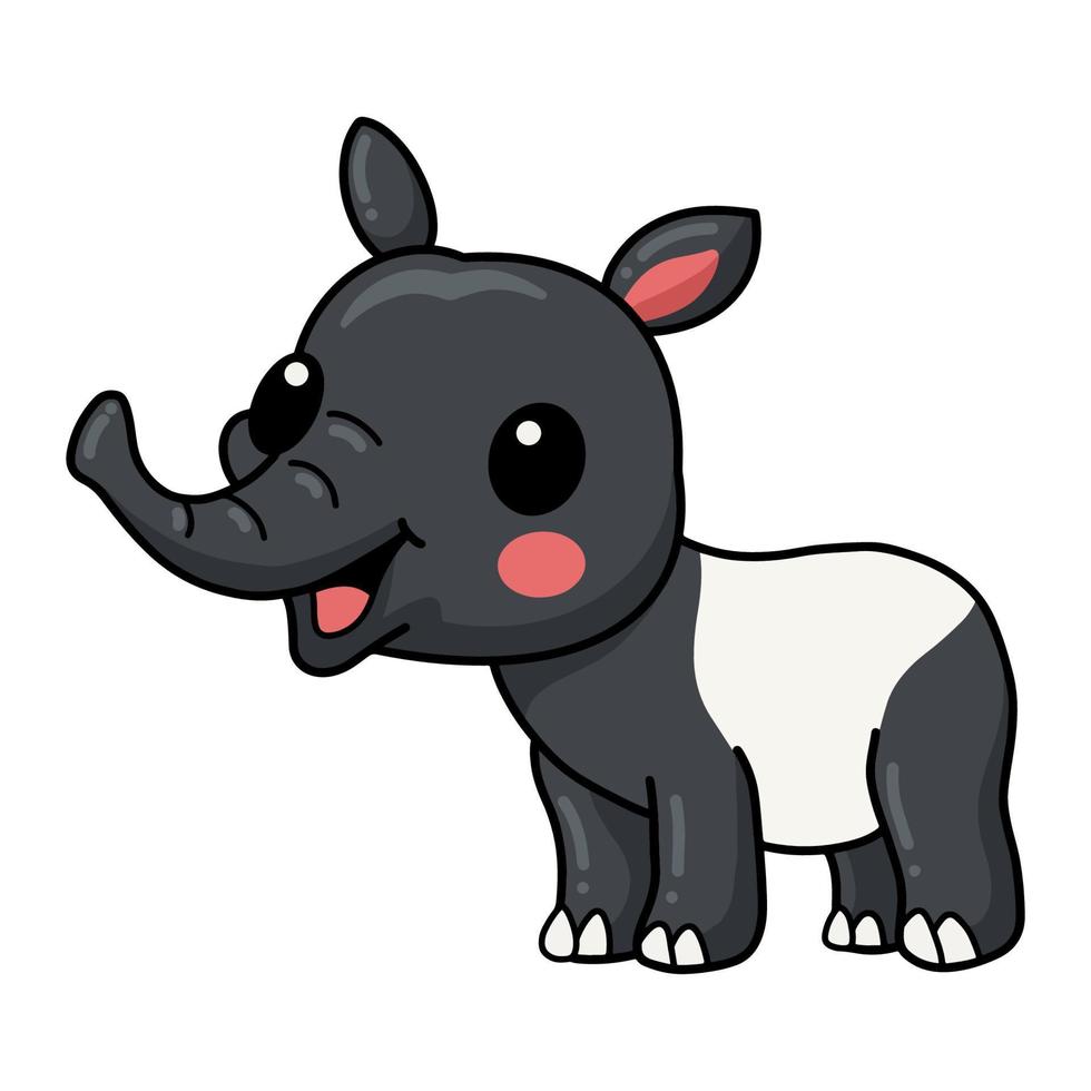 schattig weinig tapir tekenfilm karakter vector