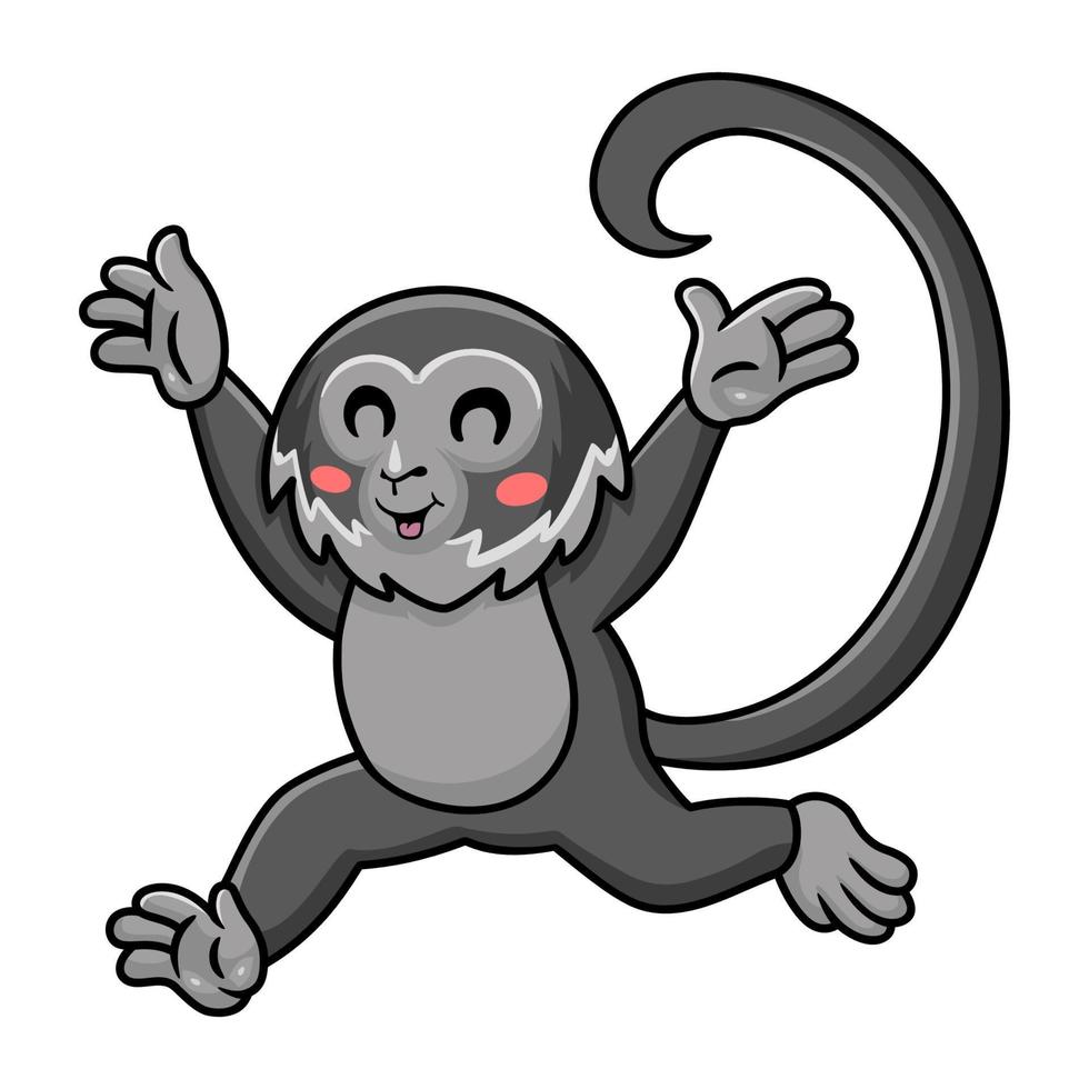 schattig zwart spin aap tekenfilm rennen vector