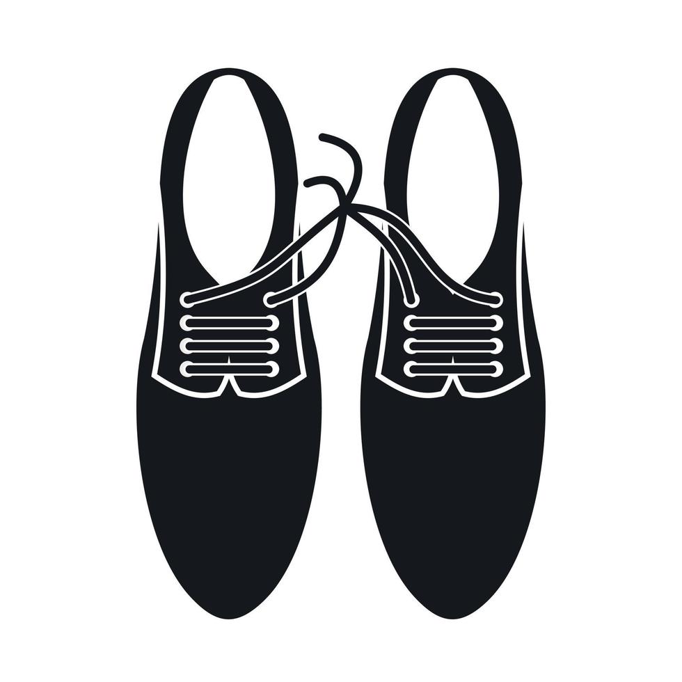 gebonden veters Aan schoenen grap icoon, gemakkelijk stijl vector