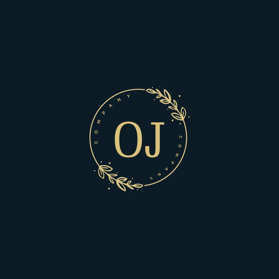 eerste oj schoonheid monogram en elegant logo ontwerp, handschrift logo van eerste handtekening, bruiloft, mode, bloemen en botanisch met creatief sjabloon. vector