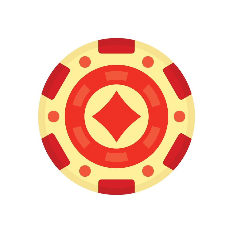 rood casino spaander icoon, vlak stijl vector