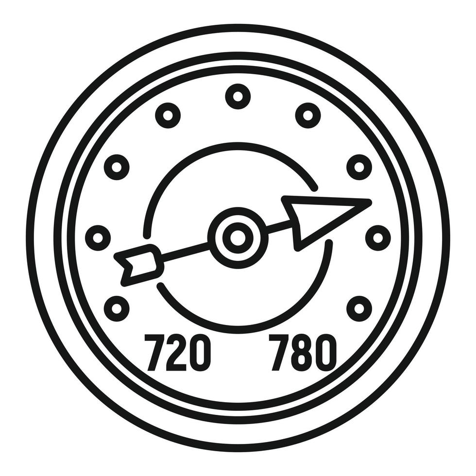analoog barometer icoon, schets stijl vector