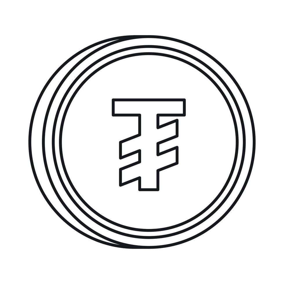 Mongools tugrik teken icoon, schets stijl vector