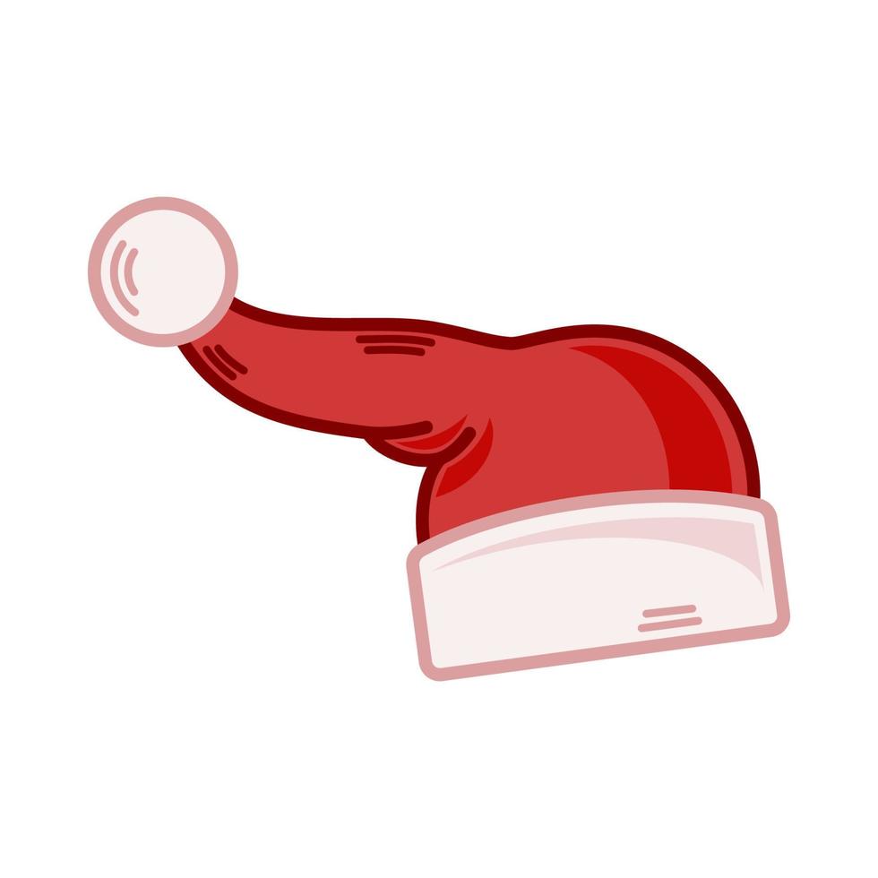 tekenfilm rood de kerstman hoed illustratie. eps 10 vector