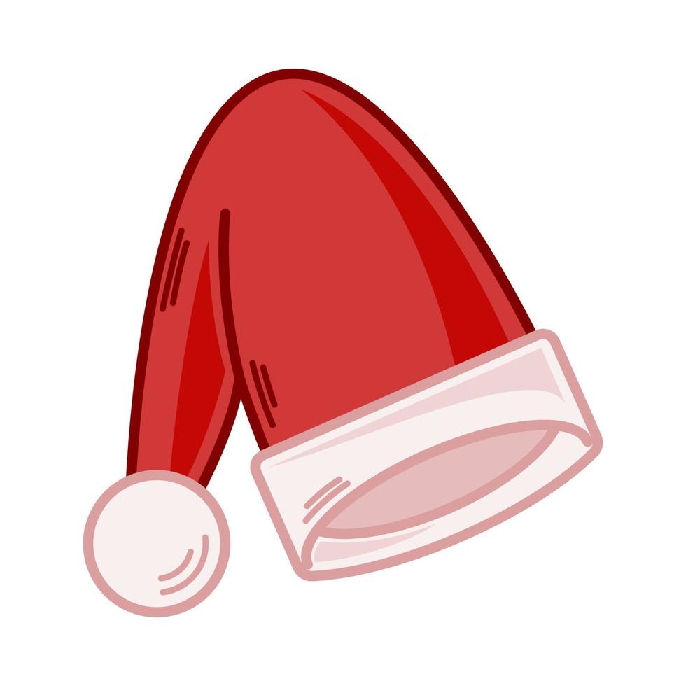 tekenfilm rood de kerstman hoed illustratie. eps 10 vector