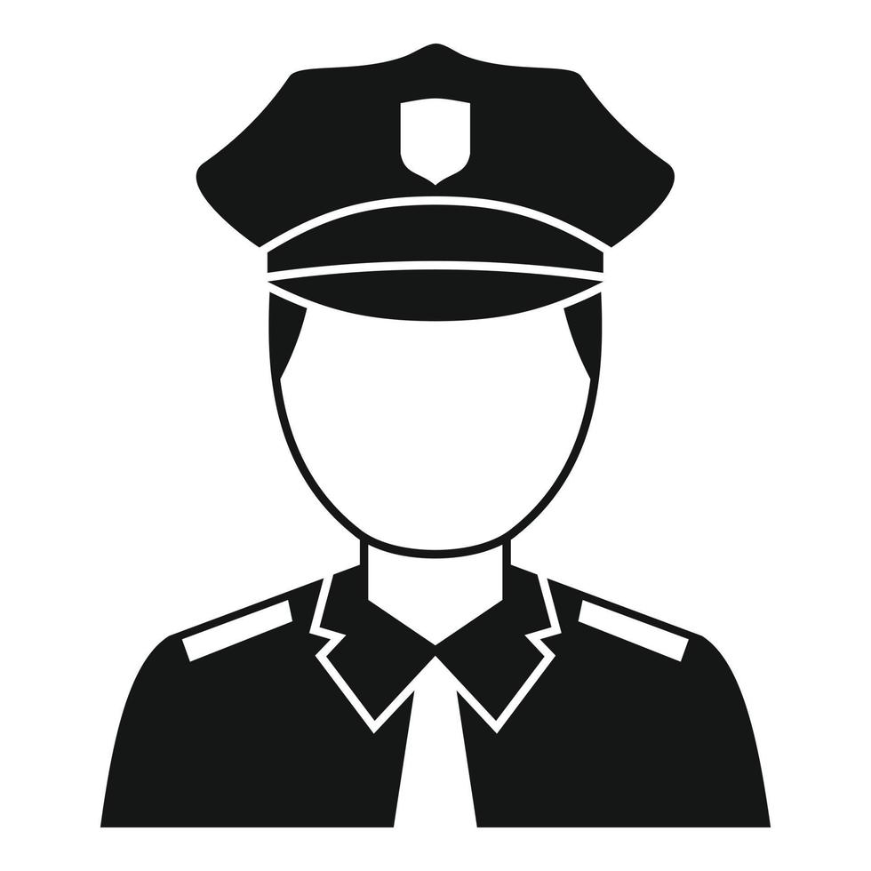 politieagent avatar icoon, gemakkelijk stijl vector