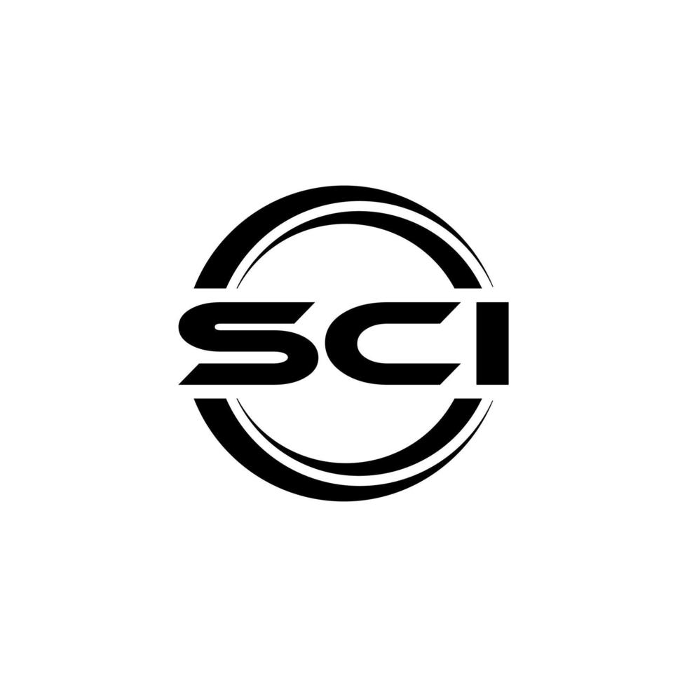 sci brief logo ontwerp in illustratie. vector logo, schoonschrift ontwerpen voor logo, poster, uitnodiging, enz.