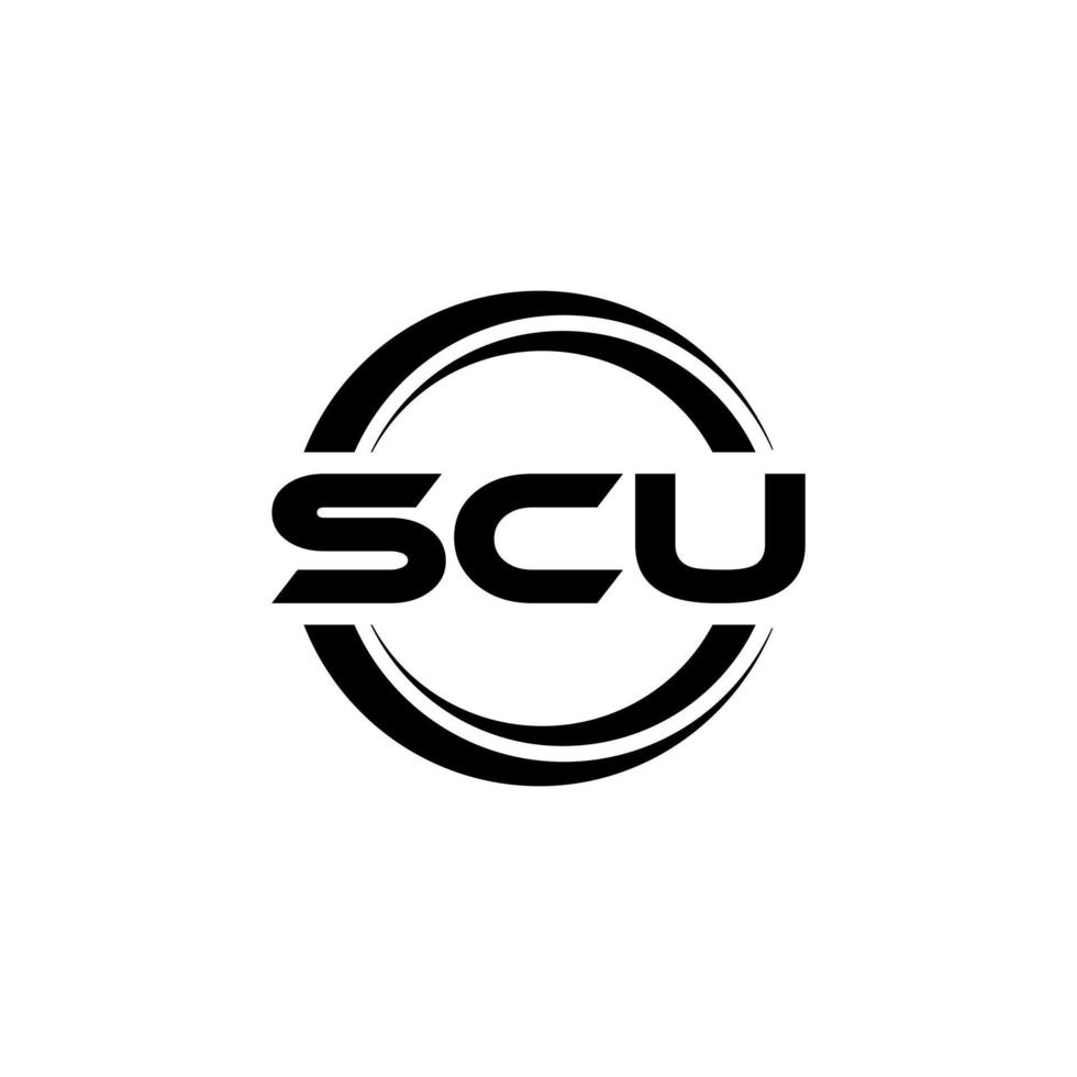 scu brief logo ontwerp in illustratie. vector logo, schoonschrift ontwerpen voor logo, poster, uitnodiging, enz.