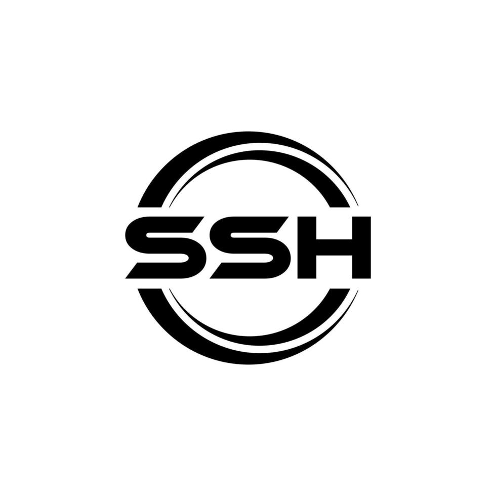 ssh brief logo ontwerp in illustratie. vector logo, schoonschrift ontwerpen voor logo, poster, uitnodiging, enz.