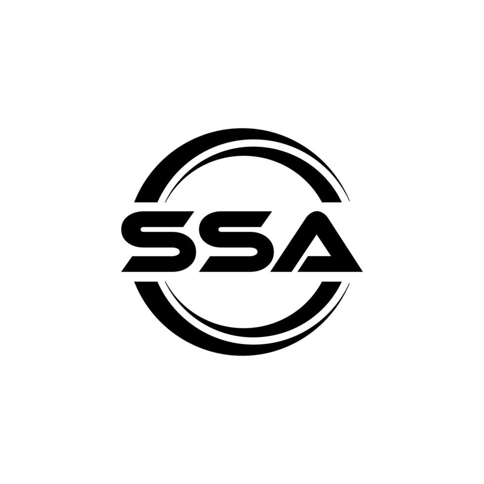 ssa brief logo ontwerp in illustratie. vector logo, schoonschrift ontwerpen voor logo, poster, uitnodiging, enz.