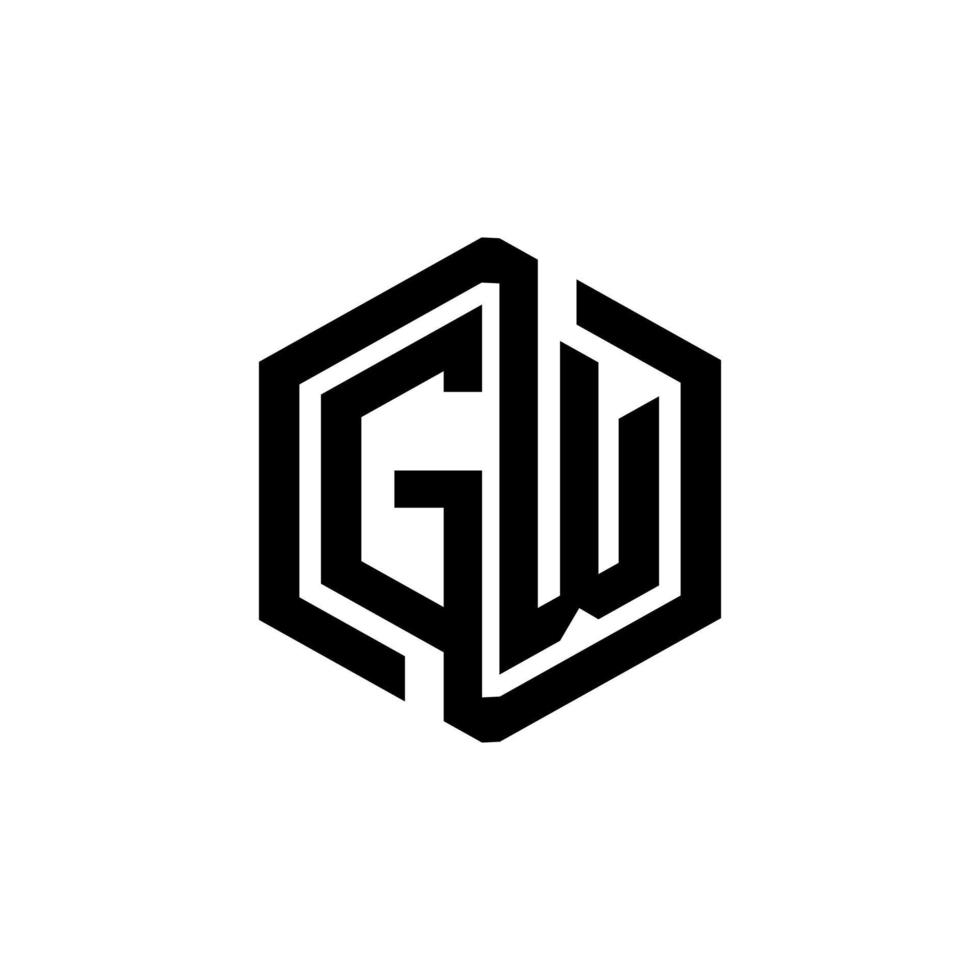 gw brief logo ontwerp in illustratie. vector logo, schoonschrift ontwerpen voor logo, poster, uitnodiging, enz.