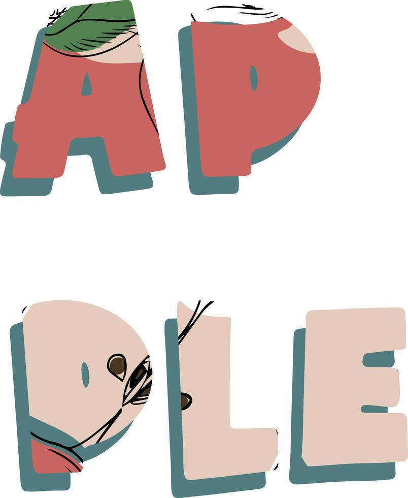 vector tekst logo met woord appel. fruit logo ontwerp geïsoleerd Aan wit achtergrond