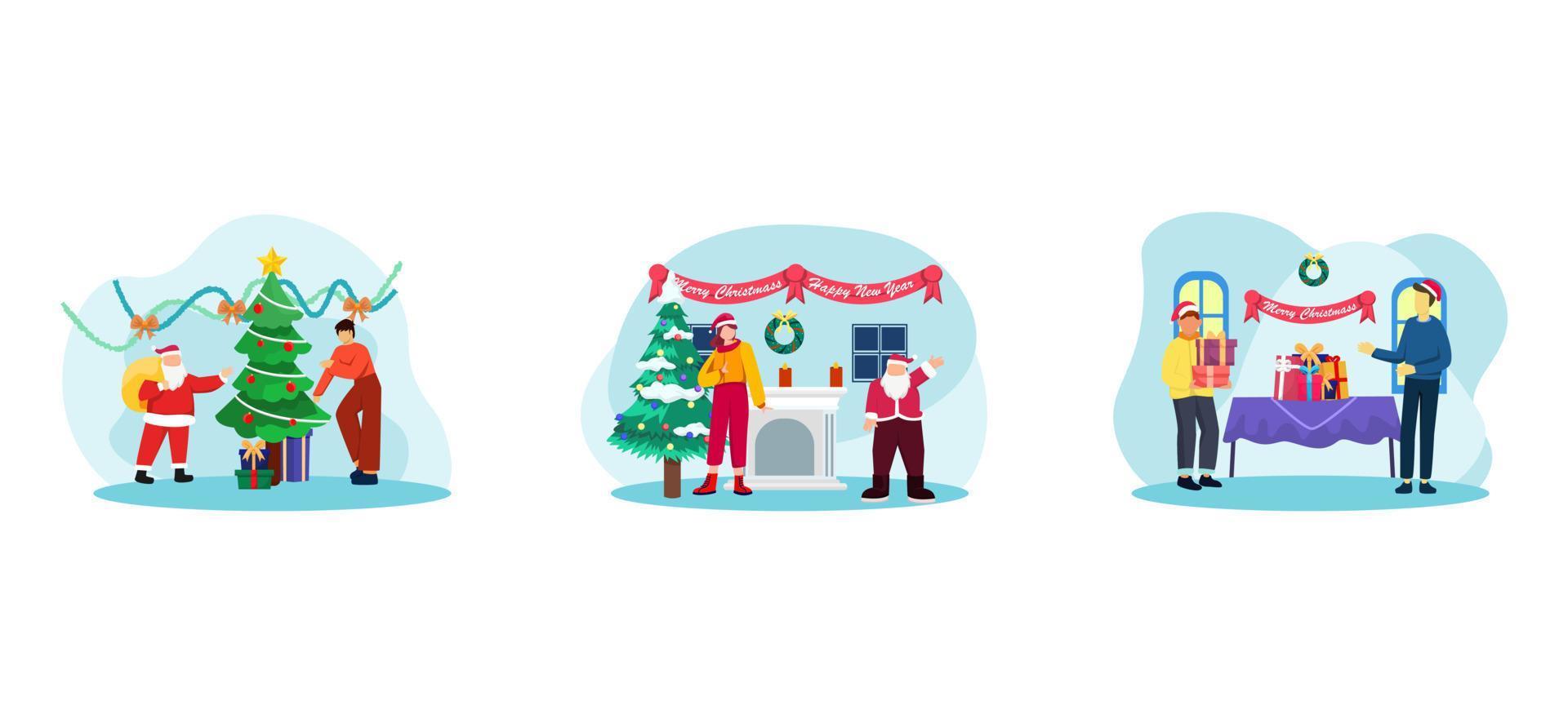 Kerstmis dag werkzaamheid vlak bundel ontwerp vector