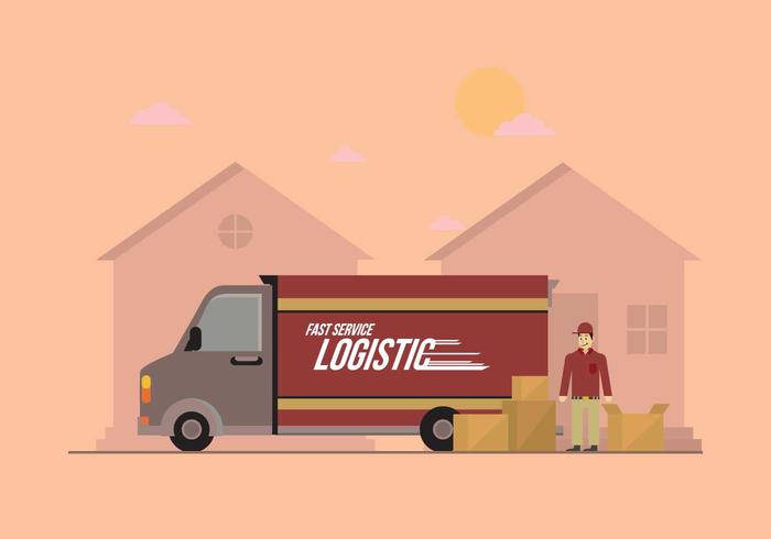 Gratis Bezorging Truck Vector Illustration