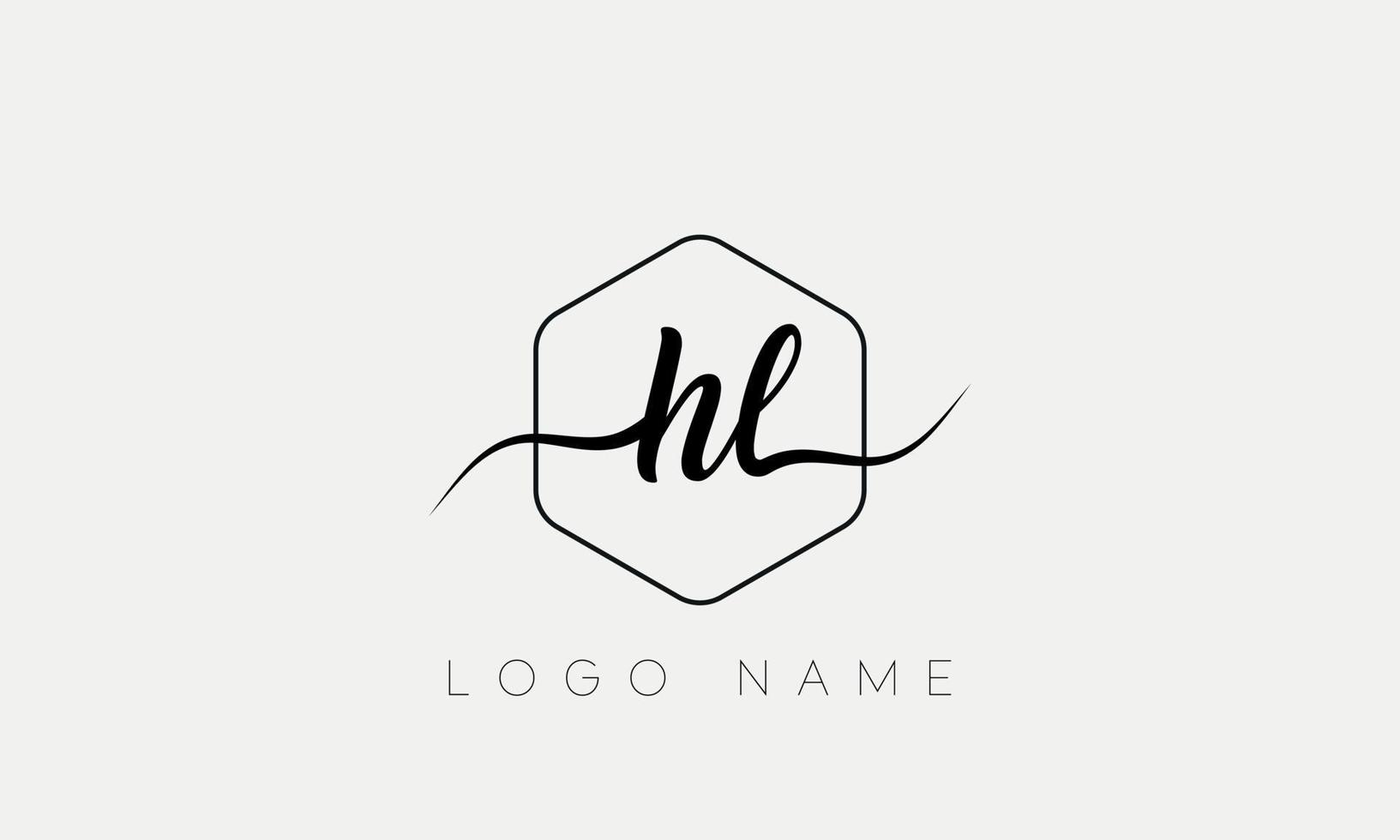 handschrift brief hl logo pro vector het dossier pro vector pro vector