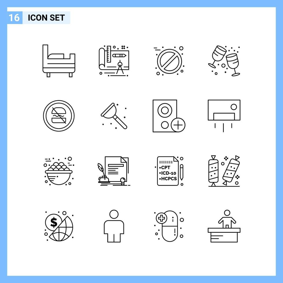 16 pictogrammen lijn stijl creatief schets symbolen zwart lijn icoon teken geïsoleerd Aan wit achtergrond creatief zwart icoon vector achtergrond