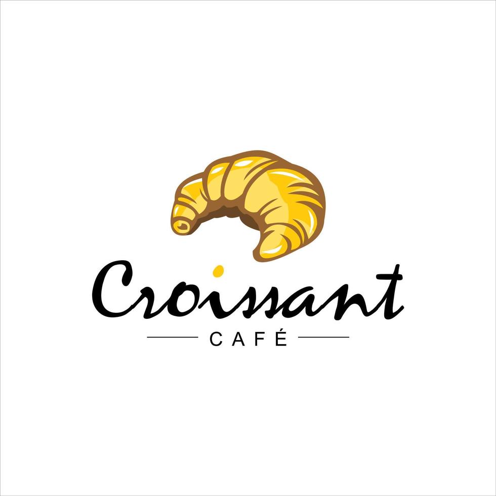 bakkerij logo ontwerp gouden croissant vector