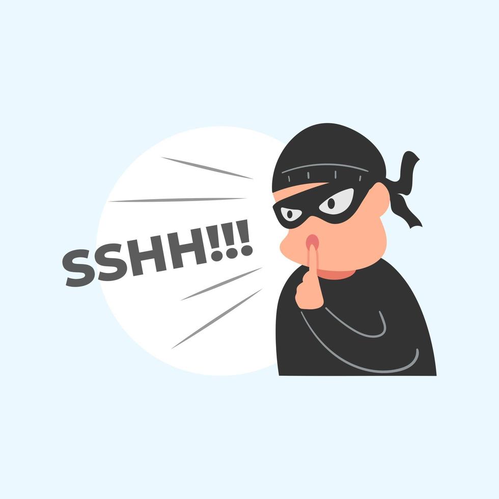 schattig vlak illustratie tekenfilm van dief hacker stelen gegevens geld voor web sticker icoon mascotte logo vector