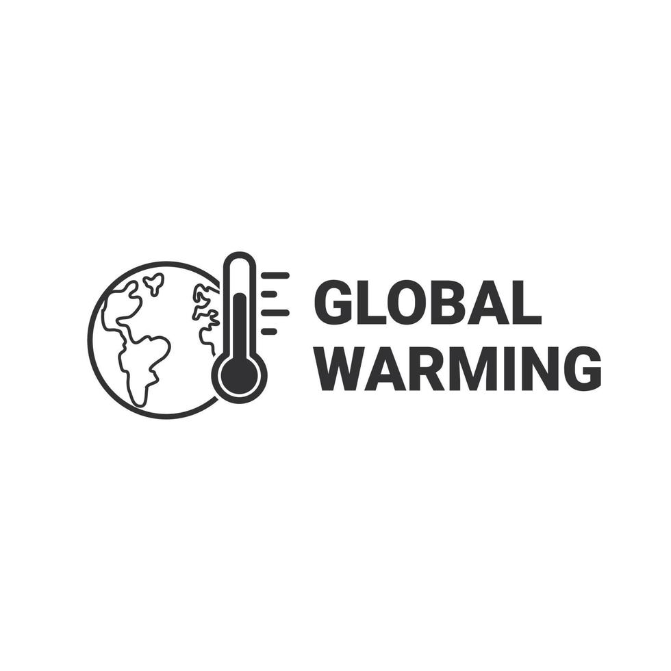 globaal opwarming logo vector schets