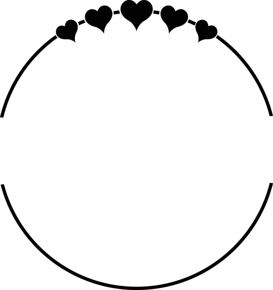 circulaire kader versierd met klein harten, geschikt voor grafisch werken, Sjablonen en klem kunst 2 vector