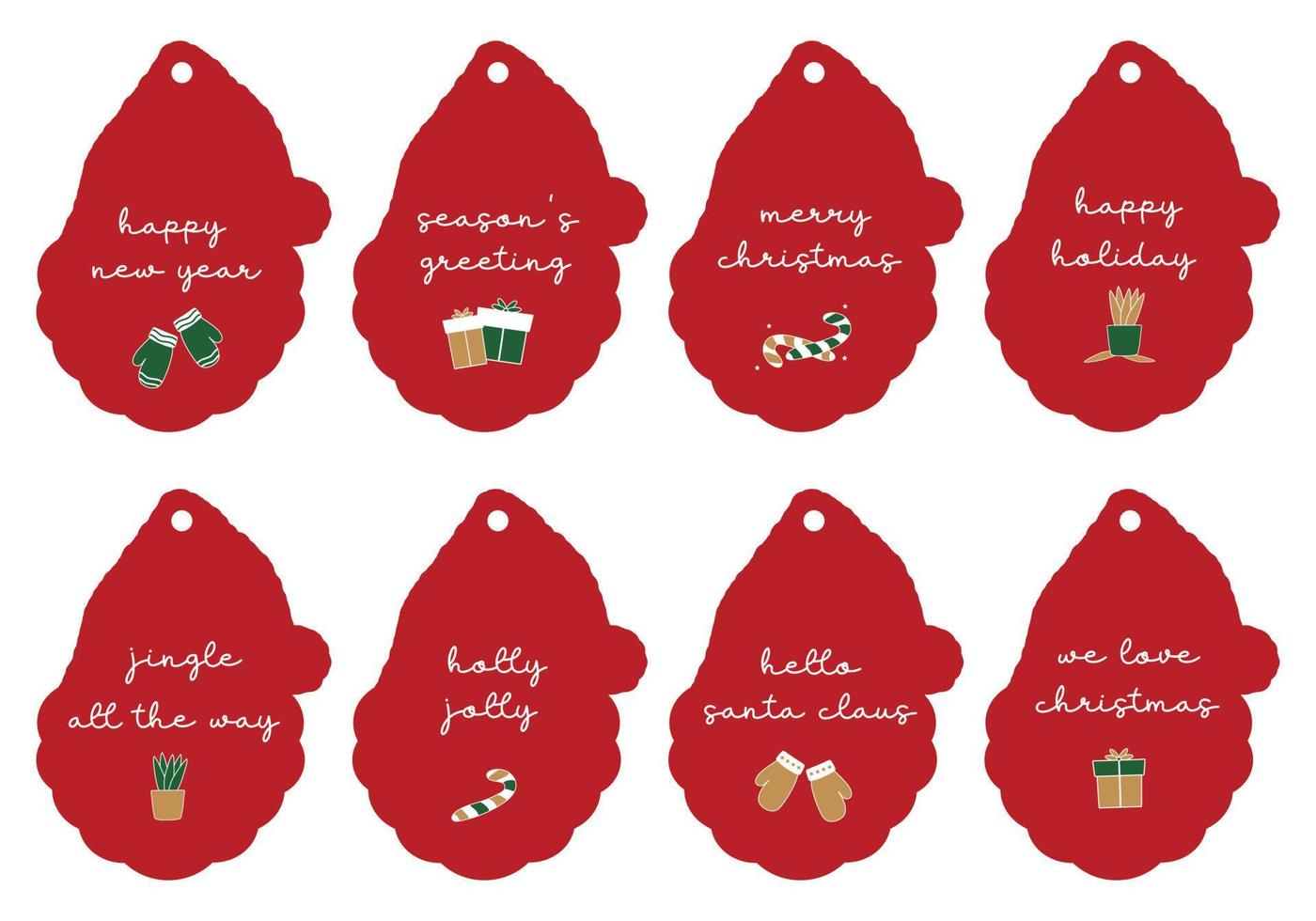 vrolijk Kerstmis tags set. Kerstmis afdrukbare geschenk labels. vector