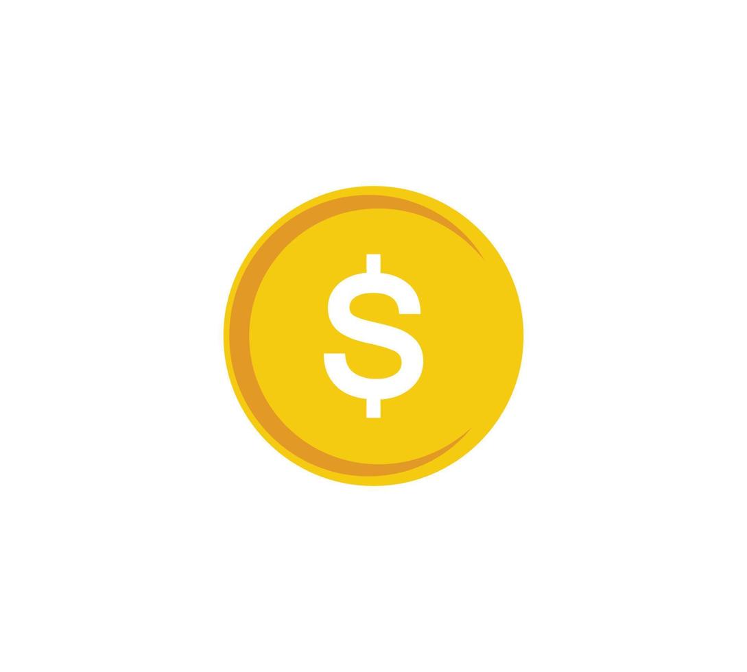 gouden munt pictogram. geld ontwerp. gouden dollar plat symbool. vector illustratie