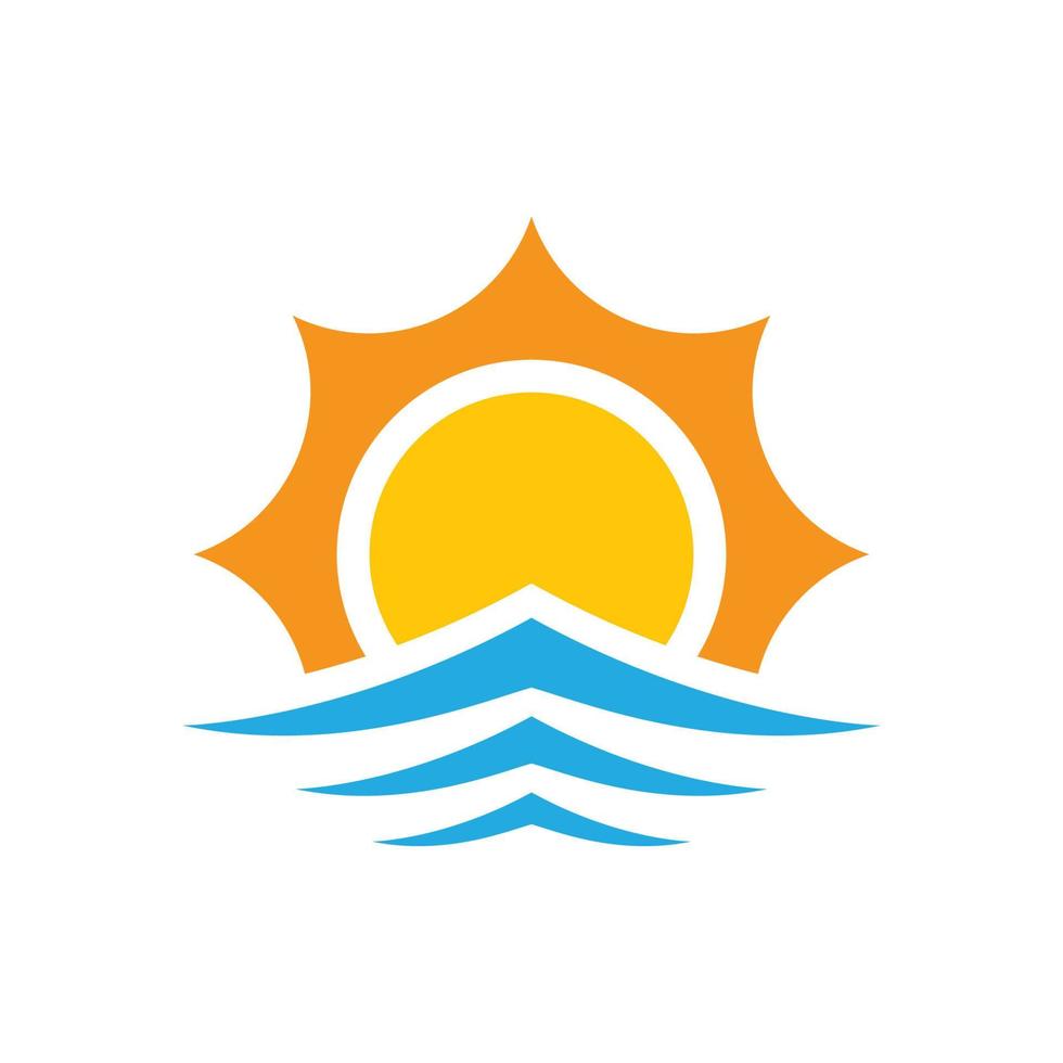 sunset beach logo afbeeldingen vector