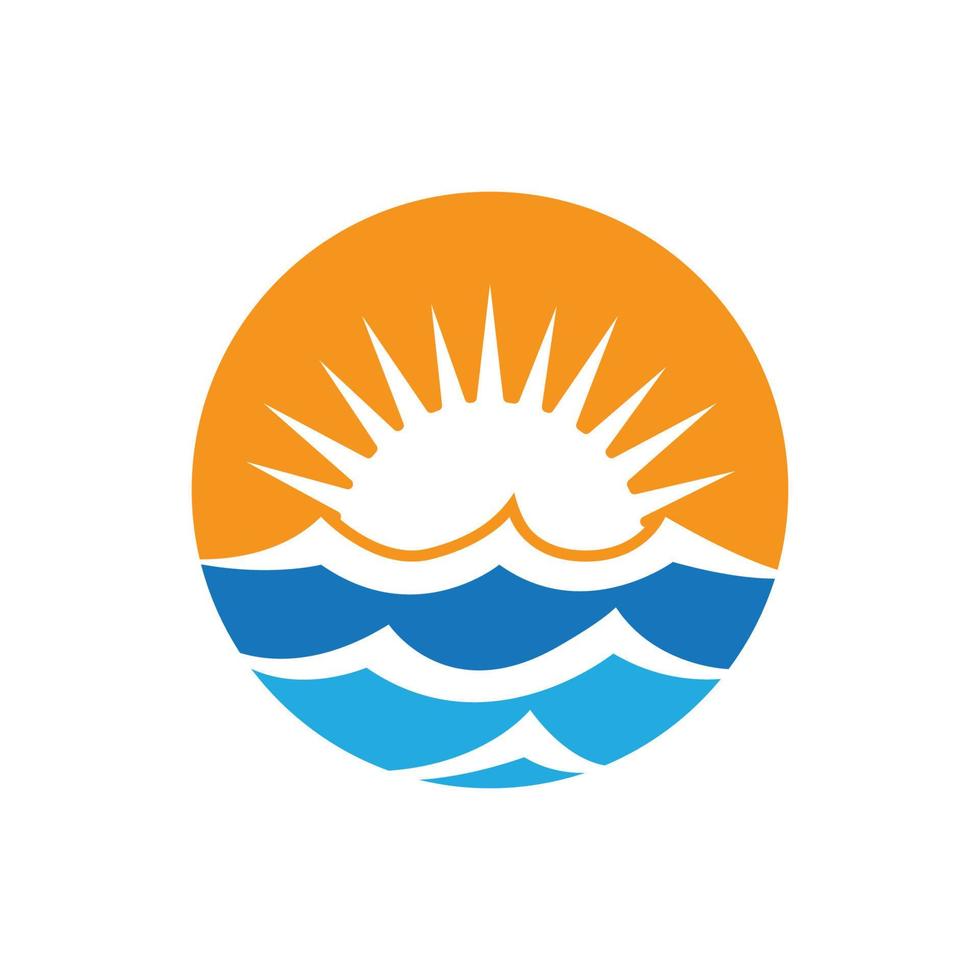 sunset beach logo afbeeldingen vector