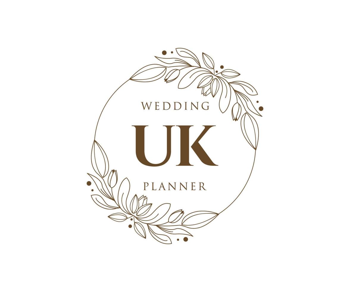 uk initialen brief bruiloft monogram logos verzameling, hand- getrokken modern minimalistisch en bloemen Sjablonen voor uitnodiging kaarten, opslaan de datum, elegant identiteit voor restaurant, boetiek, cafe in vector