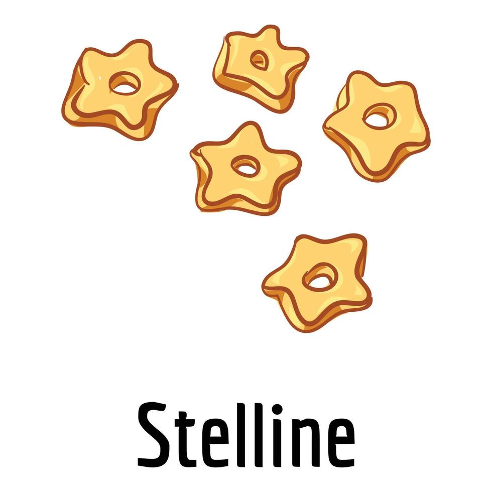 stelline pasta icoon, tekenfilm stijl vector